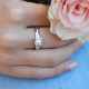 Bague argent rhodié et perle rose sertie, collection La Vie en Rose