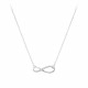 Elsa Lee Paris - Rhodium coated silver Necklace 42cm long + 3cm of chain extension, infinity shape, 12 cubics zirconia 0,24ct - 