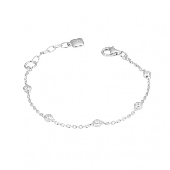 Rhodium silver bracelet and shiny cubics zirconia, Forever collection