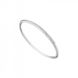 Elsa Lee Paris fine 925 sterling silver bangle with 57 clear Cubic Zirconia