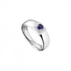 Bague en argent et pierre bleue de la collection Saphir