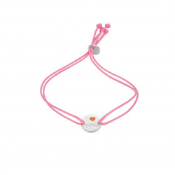 Elsa Lee Clear Spirit Bracelet, message on pink cord