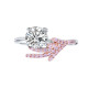 Bague Elsa Lee, collection Fantasy Garden, en argent 925, un oxyde de ZIrconium et branche rose couvertes de brillants roses