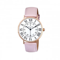 Montre femme bracelet cuir rose poudré