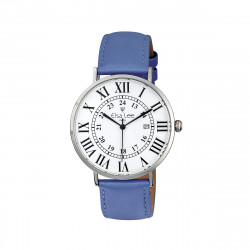 Montre femme bracelet cuir bleu