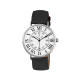 Ladies watch with black leather strap