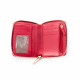 Red leather wallet from Elsa Lee Paris, mini companion with interior in fabric 14x11cm 