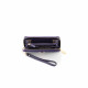 Purple leather wallet from Elsa Lee Paris, medium size companion with interior in fabric 17,5x9,5 cm 