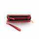 Compagnon Classique, portefeuille Elsa Lee Paris en cuir de veau rouge, multiples rangements, emplacement pour smartphone