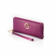 Compagnon Classique, portefeuille Elsa Lee Paris en cuir de veau rose, multiples rangements, emplacement pour smartphone