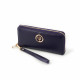 Classic companion by Elsa Lee Paris: purple leather wallet with a fabric interior 21x10cm