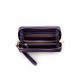 Compagnon large Elsa Lee Paris, portefeuille en cuir violet avec lanière et rangements en accordéon 