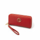 Wide companion by Elsa Lee Paris, red leather wallet and fabric interior 21,5x10cm