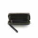 Wide companion by Elsa Lee Paris, black leather wallet and fabric interior 21,5x10cm