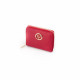 Red leather wallet from Elsa Lee Paris, mini companion with interior in fabric 14x11cm 