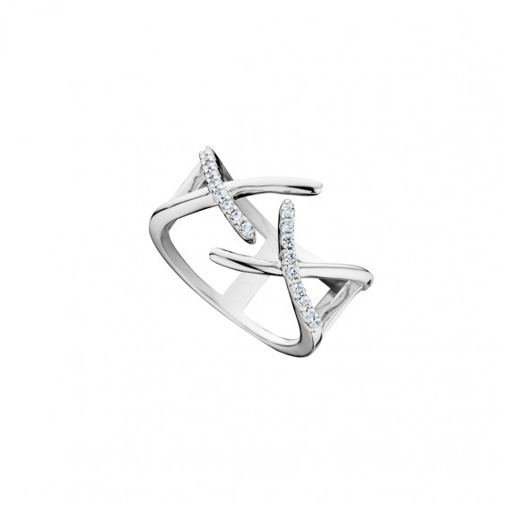 Silver open cross ring in 925 silver by Elsa Lee Paris 