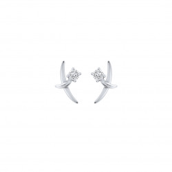 Boucles d'oreilles Union en argent rhodié et zirconiums