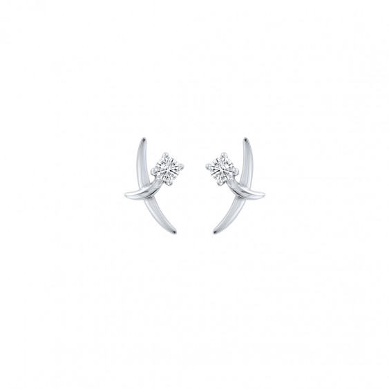 Boucles d'oreilles Union en argent rhodié et zirconiums