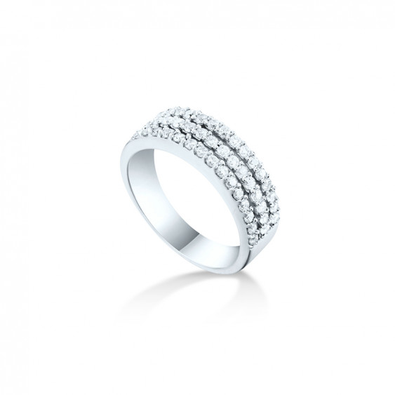 3 rows silver ring by Elsa Lee Paris 