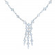 Collier pendant Elsa Lee Paris en Argent 925, trois rangs d'oxydes de Zirconium blancs de différentes tailles. 