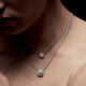 Elsa Lee Paris fine 925 sterling silver necklace - one silver chain, and 13 claws set Cubic Zirconia
