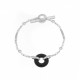 Rhodium silver glow bracelet, enamel and cubics zirconia