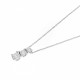 Collier Elsa Lee Paris, collection Tradition, chaîne en argent avec un oxyde de Zirconium blanc serti griffe