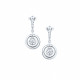 Circle Silver drop earrings with close set cubics zirconia by Elsa Lee Paris