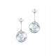 Boucles d'oreilles Cercle enragent rhodié et oxydes de zirconium