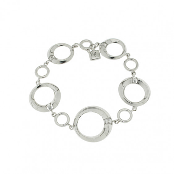 Circle sterling silver 925 bracelet and cubics zirconia