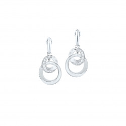 Boucles d'oreilles Cercle enragent rhodié et oxydes de zirconium