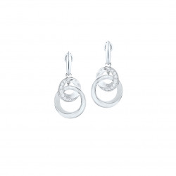 Circle sterling silver 925 earrings and cubics zirconia