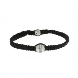 Braided bracelet from Elsa Lee Paris: one close set Cubic Zirconia on a black cotton lace