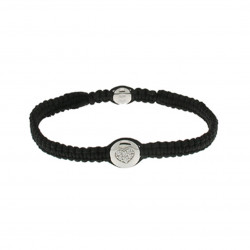 Braided bracelet from Elsa Lee Paris: one close set Cubic Zirconia on a black cotton lace