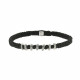 Braided bracelet from Elsa Lee Paris: one close set Cubic Zirconia on a black cotton lace