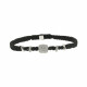 Bracelet Tressé Elsa Lee Paris, oxyde de Zirconium serti clos sur cordon noir