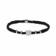 Braided bracelet from Elsa Lee Paris: one close set Cubic Zirconia on a black cotton lace