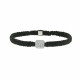 Bracelet Tressé Elsa Lee Paris, oxyde de Zirconium serti clos sur cordon noir