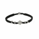 Braided bracelet from Elsa Lee Paris: one close set Cubic Zirconia on a black cotton lace