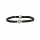 Bracelet Tressé Elsa Lee Paris, oxyde de Zirconium serti clos sur cordon noir