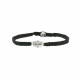 Bracelet Tressé Elsa Lee Paris, oxyde de Zirconium serti clos sur cordon noir