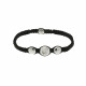 Braided bracelet from Elsa Lee Paris: one close set Cubic Zirconia on a black cotton lace