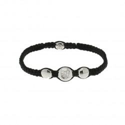 Bracelet Tressé Elsa Lee Paris, oxyde de Zirconium serti clos sur cordon noir