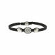 Bracelet Tressé Elsa Lee Paris, oxyde de Zirconium serti clos sur cordon noir