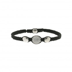 Braided bracelet from Elsa Lee Paris: one close set Cubic Zirconia on a black cotton lace