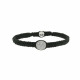 Braided bracelet from Elsa Lee Paris: one close set Cubic Zirconia on a black cotton lace