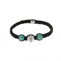 Braided bracelet from Elsa Lee Paris: one close set Cubic Zirconia on a black cotton lace