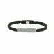 Braided bracelet from Elsa Lee Paris: one close set Cubic Zirconia on a black cotton lace
