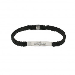 Braided bracelet from Elsa Lee Paris: one close set Cubic Zirconia on a black cotton lace