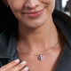 Elsa Lee Paris fine 925 sterling silver necklace - black enamel and 28 clear Cubic Zirconia